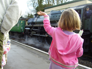 The Watercress Line Waving at the Train